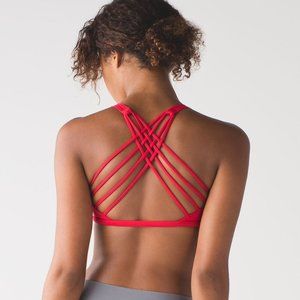 Lululemon Free to Be Wild Strappy Sports Bra, Size 2, Color: Red